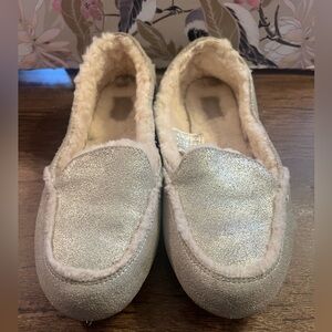 Ugg Cozy Sparkle Faux Fur Lined Slippers - Silver